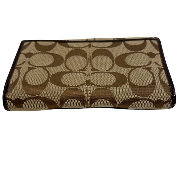 Coach Wallet Women's Brown Leather Signature C Logo Monogram Bifold Vintage - Picture 3 of 10
